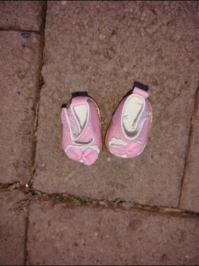 Pink Baby Girl Bow Slip-On Shoes Labubu Doll Clothes